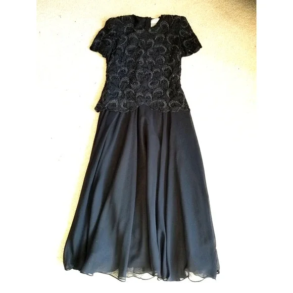 sachin and babi light blue dress Women Black Chiffon Floor-Length Dress with Bow Ruffled Neckline and Empire  Waist, Long Flare Sleeve Vintage Style from Dhgate Basic & Casual Dresses main image 1
